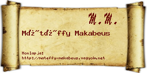 Mátéffy Makabeus névjegykártya